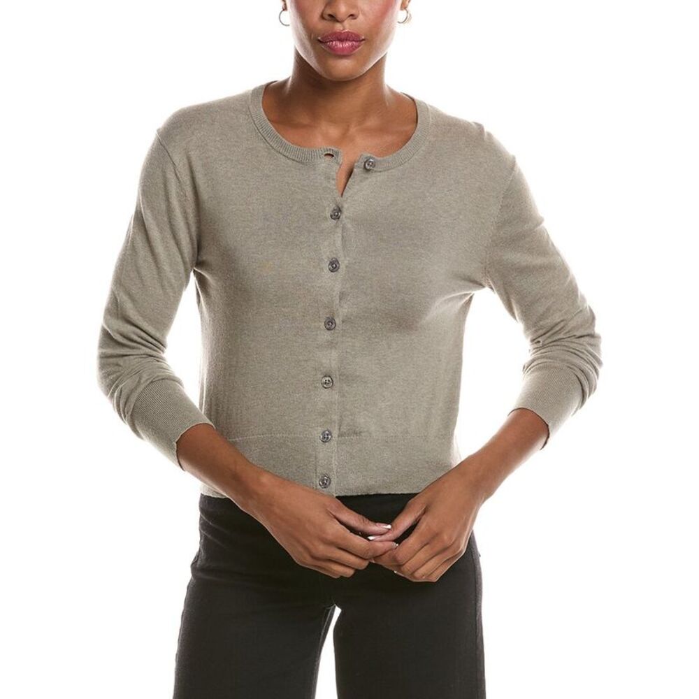 Velvet By Graham & Spencer Womens  Violette Lux Cashmere-Blend Cardigan, Gray
